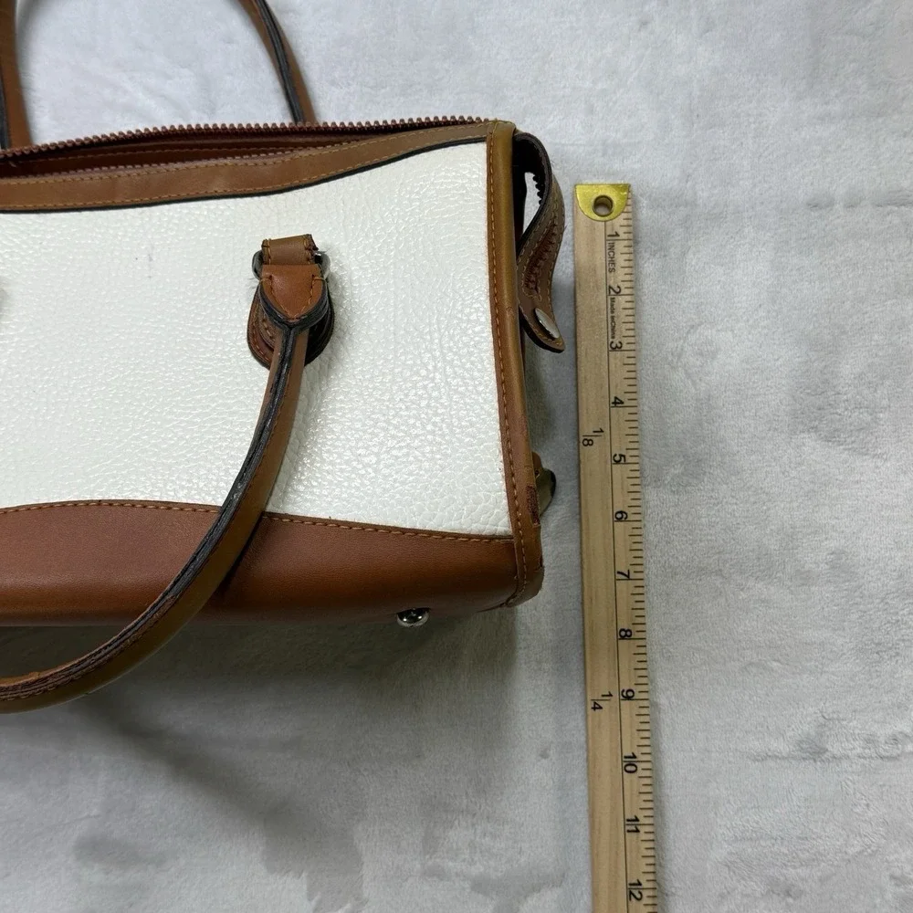 Vintage Dooney Bourke Bone Cream Brown Doctor Bag Satchel Leather 80s‎ 90s